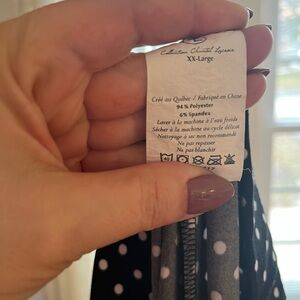 Black Polka Dot XX-Large Pyjama Pants with White Dots